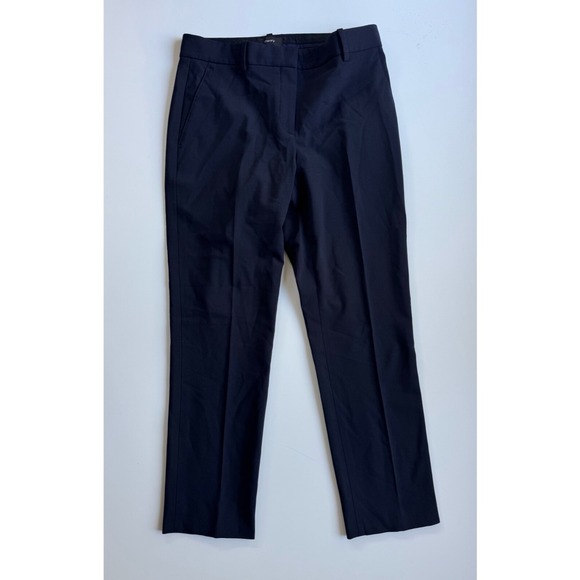 THEORY Trecca Wool Dress‎ Cropped Pants Womens 2 Navy Blue 26" Classic Suit - Picture 1 of 16